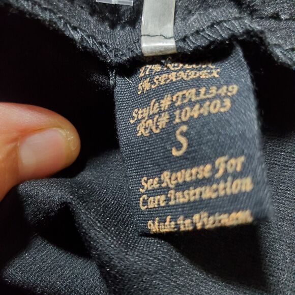 Mine Black Ponte Knit Leggings Sailor Style Buttons Size Small NWT - Picture 6 of 7